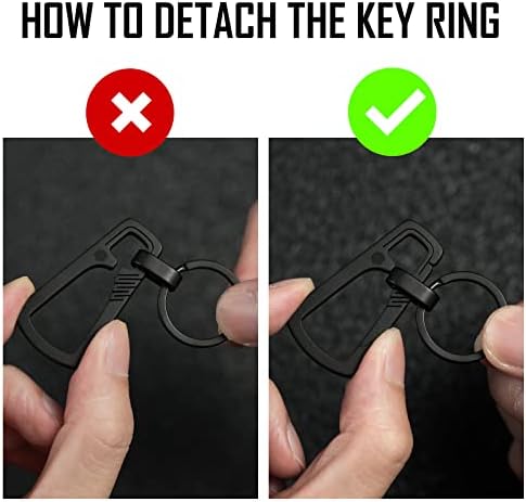 KeyUnity Titanium Carabiner Keychain Clip, Quick Release EDC Key Holder Organizer with Key Ring