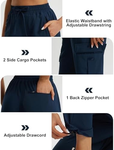 Libin Women's Hiking Pants Lightweight Quick Dry Cargo Pants Petite/Regular/Tall Casual Work Travel Safari Clothes