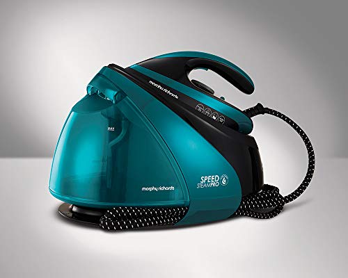 Morphy Richards 332101 Auto Clean Speed Pro Pressurised Steam Generator, Black and Teal