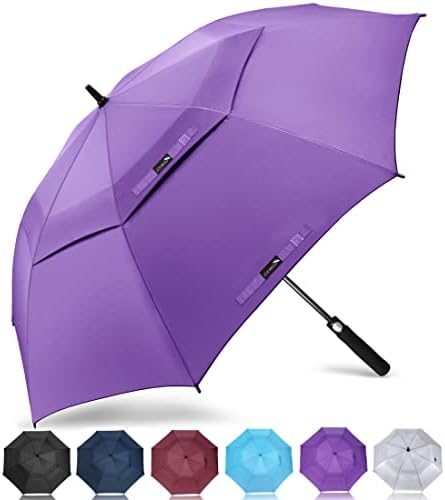 ZOMAKE Automatic Open Extra Large Golf Umbrella 51/54/62/68 Inch, Double Canopy Vented Windproof Oversize Stick Umbrellas for Rain