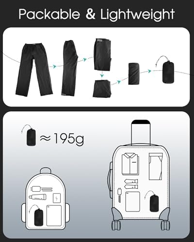 33,000ft Packable Rain Pants for Women Waterproof Pants Lightweight Rain Over Pants Outdoor Windproof Pant for Golf Hiking