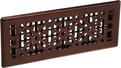 Decor Grates AGH412-RB Gothic Steel Floor Register 4x12 Inch, Bronze