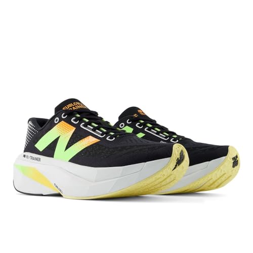New Balance Men's FuelCell Supercomp Trainer V3 Running Shoe, Black/Phantom/Bleached Lime Glo, 8