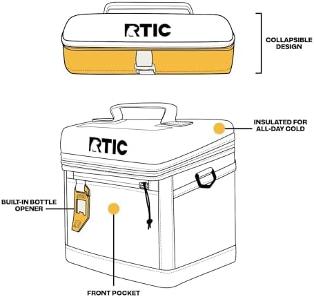 RTIC 8 Can Everyday Cooler, Soft Sided Portable Insulated Cooling for Lunch, Beach, Drink, Beverage, Travel, Camping, Picnic, for Men and Women