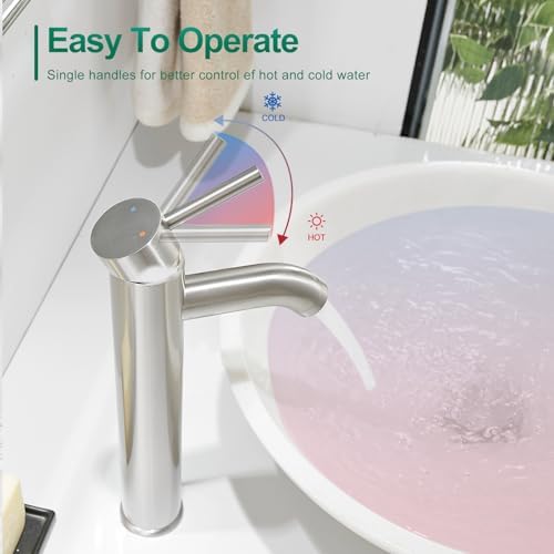 VOTON Vessel Sink Faucet Chrome Modern Tall Bathroom Faucets Single Handle One Hole Rv Vanity Lavatory Bathroom Sink Faucet