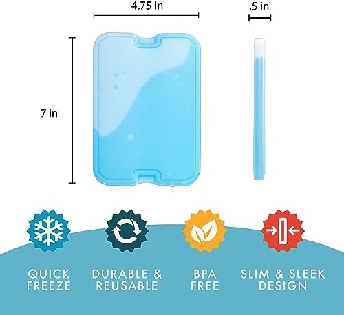 Cool Coolers by Fit + Fresh Slim Compact Reusable XL Ice Pack, Perfect for Lunch Boxes, Coolers, and Beach Bags