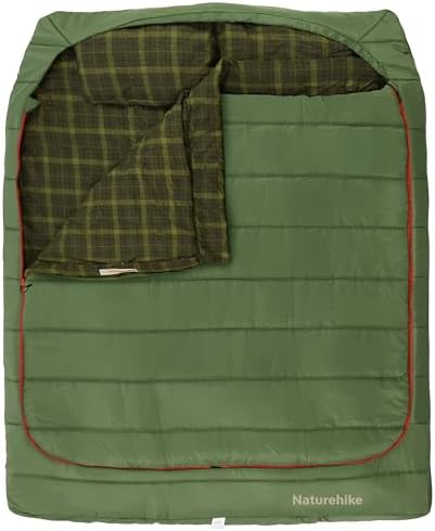 Naturehike 0 Degree and 40 Degree Flannel Two Person Sleeping Bag with Pillows for Adults, Couples & Family, Doublewide Double Sleeping Bag 2 Person for All Seasons Camping Hiking Backpacking