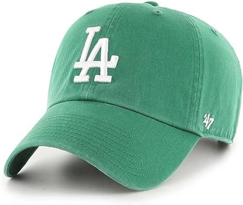 '47 MLB Kelly Green Primary Logo Clean Up Adjustable Strap Hat Cap, Adult One Size Fits All
