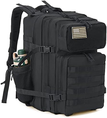 QT&QY 25L/35L/45L Military Tactical Backpack For Men Molle Daypack 3 Day Bug Out Bag Hiking Rucksack With Bottle Holder