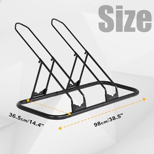 CyclingDeal Bike Rack Floor Parking Bike Stand for up to 6 Bicycles | Indoor, Home & Garage Storage Rack | Stable & Secure Bicycle Stand w/Tire Grooves Up to 29", Holding Plates & Custom Spacing