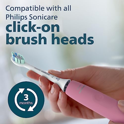 Philips Sonicare 4100 Rechargeable Electric Toothbrush, Advanced Plaque Removal, Pressure Sensor, Includes Brush Head Case, Deep Pink BD5004AZ