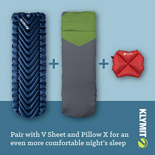 KLYMIT STATIC V Sleeping Pad, Lightweight, Outdoor Sleep Comfort, Best Camping Gear for Backpacking and Hiking, Inflatable Camping Mattress