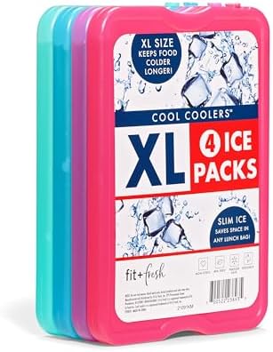 Cool Coolers by Fit + Fresh Slim Compact Reusable XL Ice Pack, Perfect for Lunch Boxes, Coolers, and Beach Bags