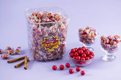 Atomic Fireballs Cinnamon Flavored Candy, 240 Individually Wrapped Pieces, 4.05 Pound Tub