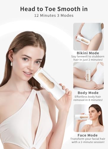 AMOTAOS IPL Laser Hair Removal for Women and Men, Ice-Cooling Laser Hair Removal Device Safe at-Home Epilators for Face Armpits Arms Bikini Line Legs Whole Body