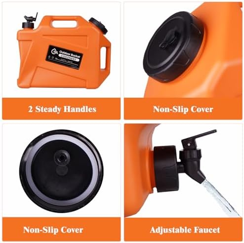 3.2 Gallon/5 Gallon Water Containers with Spigot, BPA Free Water Jug, Military Green Water Tank, Multifunction Water Storage Containers for Camping Outdoor Hiking,Emergency Stroage