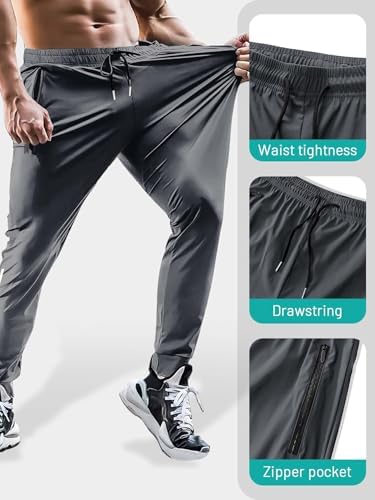 Men's Hiking Pants Quick-Dry Lightweight Sweatpants Outdoor Fishing Pants Water Resistant with Zipper Pockets