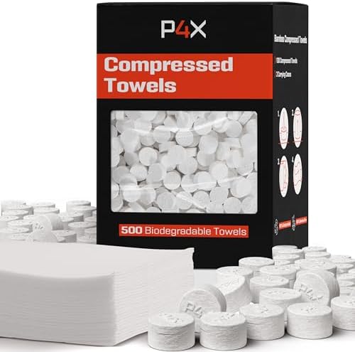 Compressed Towel Tablets - 100% Bamboo Camping Toilet Paper Tablets, Great for Hiking, Travel and Backpacking - Disposable Washcloths, Body Wipes, Paper Towel Coin Tissue - 100/250/500 Pack
