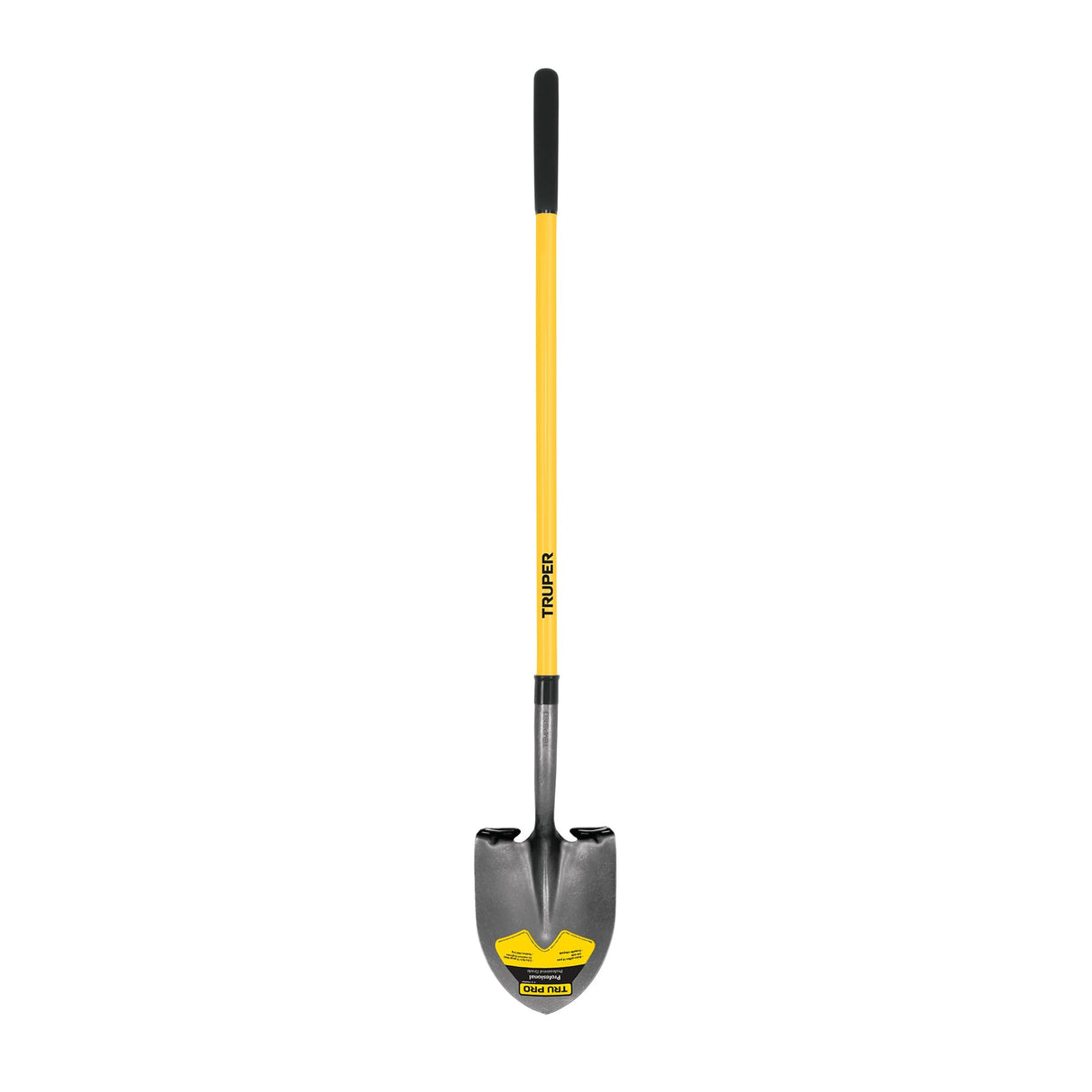 Truper Tru Pro Round-Point Shovel, 48-Inch Fiberglass Handle with 9-Inch Grip, Heavy-Duty Professional Digging & Gardening Shovel (Model PRL-F / 31198)