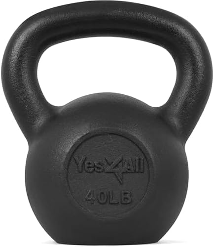 Yes4All 5-80 lbs Cast Iron Kettlebell for Dumbbell Weights Exercises, Gym, Full Body Home Workout Equipment, Push up, Grip and Strength Training