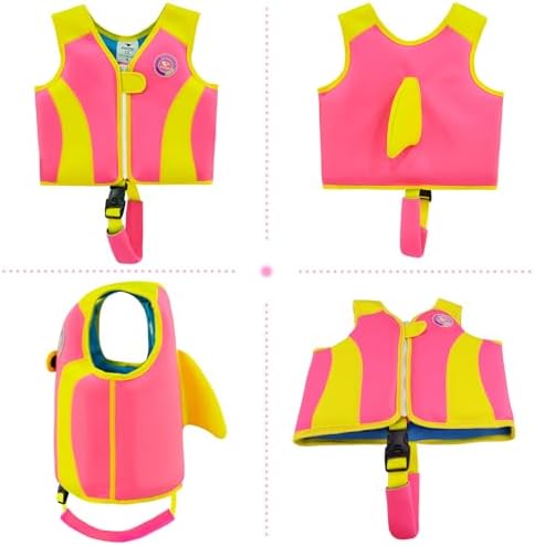 Pottwal Swim Vest for Kids - Swim Jacket for 1-2 Years (24-33LBS) - Buoyancy Aid Made of Neoprene & EPE - with Adjustable Crotch Strap