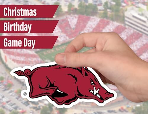 Arkansas Razorbacks Stickers (14 Piece) University of Arkansas Gifts for Men Football Fans for Car Laptop Water Bottle + 2 Large Car Decals, 10 Water Bottle Size, 2 Keyboard Size