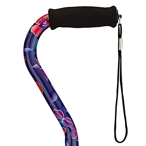 NOVA Sugarcane, Walking Cane with Quad Tip and Carrying Strap, Stand Alone Cane, Maui Flowers Design