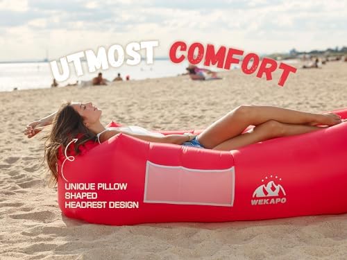 WEKAPO Inflatable Lounger Air Sofa Hammock-Portable,Water Proof& Anti-Air Leaking Design-Ideal Couch for Backyard Beach Traveling Camping Picnics & Music Festivals