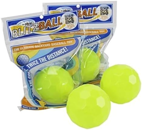BLITZBALL Plastic Baseball (4 Pack - Official Brand) - Made in USA