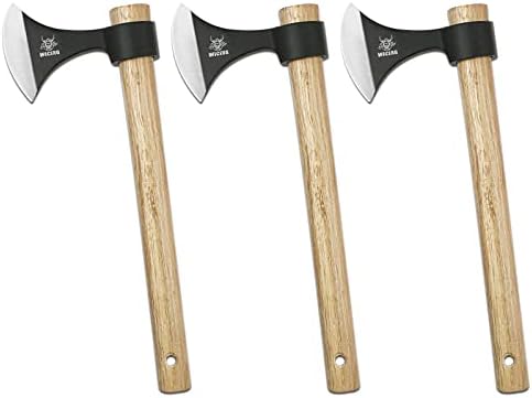 Throwing Axes 3 Pack, 16.2-inch Throwing Tomahawks High Carbon Steel & Wooden Handle, for Axe Throwing Recreation and Competition