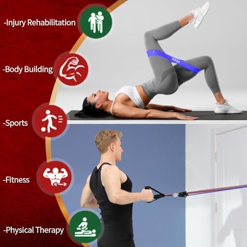 VEICK Resistance Bands, Exercise Bands, Workout Bands Set for Working Out with Handles for Men Women, Elastic Exercising Bands for Fitness Weights Work Out at Home Gym