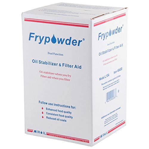 MirOil L104 Fry Powder Oil Stabilizer and Filter Aid, Case of 4 Gallons of Fry Powder, Remove Fryer Oil Contaminant, Reduce Grease Usage, Deep Fryer Cooking Grease Saver, Saves & Remove Carbon Deposit