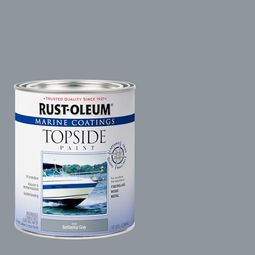 Rust-Oleum Available 207005 Marine Topside Enamel Paint, Battleship Gray, 1-Quart, 32 Fl Oz (Pack of 1)(Packaging May Vary)