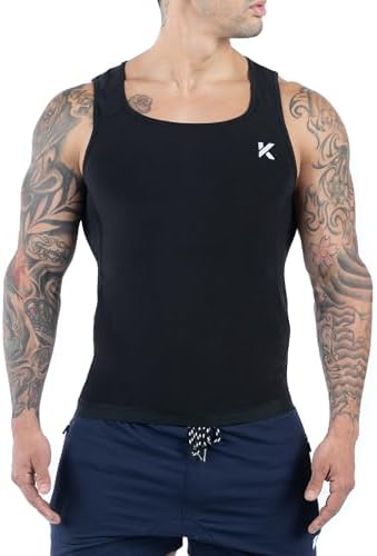 Kewlioo Men's Heat Trapping Pullover Sweat Enhancing Vest - Sauna Suit Shirt Compression Vest Shapewear Top for Gym Exercise