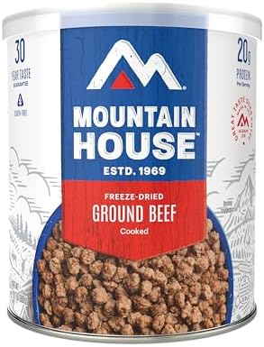 Mountain House Cooked Ground Beef | Freeze Dried Survival & Emergency Food | #10 Can | Gluten-Free