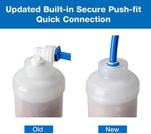 iSpring FA15 Alkaline Inline Water Filter Cartridge, 10” x 2” with 1/4” Quick Connect, NSF Certified, Add-on for RO Systems, Balances pH & Restores Minerals, 3-Layer Replacement Filter