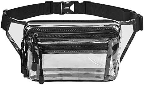 Clear Bag Stadium Approved Large Clear Fanny Pack for Women for Work,Multi-purpose Waist Bag for Travel & Sporting Event