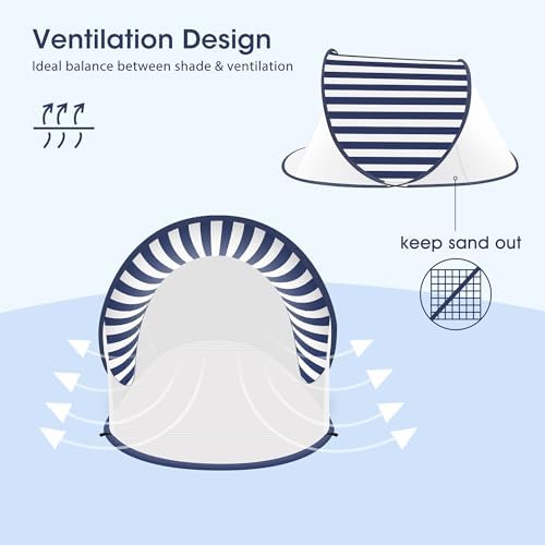 ISILER Pop Up Beach Tent, Portable Outdoor Shade, UPF 50+ Baby Shelter, Easy Setup Windproof Waterproof Canopy
