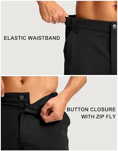 Pudolla Men's Hiking Cargo Shorts 7" Lightweight Quick Dry Casual Work Shorts for Men Summer Travel Golf with 5 Pockets
