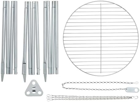 Coleman Tripod Campfire Grill & Lantern Hanger, Grill Grate with Adjustable Height for Cooking Over Fire, Steel Firepit Cooking Rack