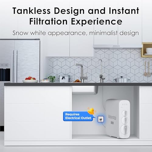 Waterdrop G3P600 Reverse Osmosis System, 8 Stage Tankless Reverse Osmosis Water Filter, NSF/ANSI 42 & 58 & 372 Certified, Under Sink RO System, 2:1 Pure to Drain, Smart LED Faucet