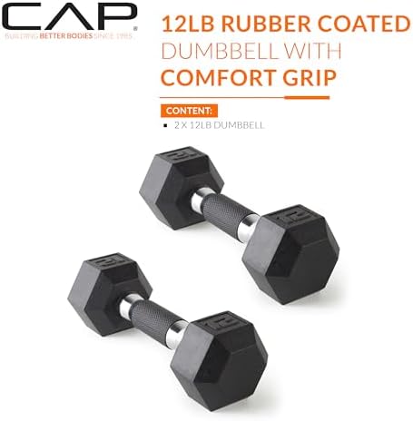 CAP Barbell Coated Dumbbell Weight | Multiple Options Pairs & Sets
