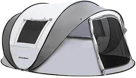 EchoSmile Camping Instant Pop Up Tent, 2/4/6/8/10 Person, Water Resistant Dome, Easy Setup for Camping Hiking and Outdoor, Portable with Carry Bag, 3 Season