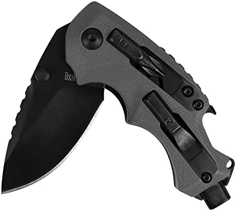 Kershaw Shuffle DIY Compact Multifunction Pocket Knife (8720), 2.4 Inch 8Cr13MoV Steel Blade with Black Oxide Coating, Every Day Utility Knife with Carbon Strength and High Tech Function, 3.5 oz.,Gray