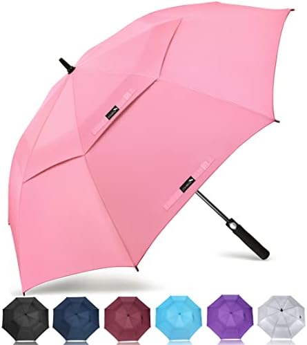 ZOMAKE Automatic Open Extra Large Golf Umbrella 51/54/62/68 Inch, Double Canopy Vented Windproof Oversize Stick Umbrellas for Rain
