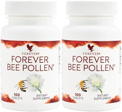 Forever Living - Bee Pollen - Energy and Nutrition with Bioactive Compounds - Vegetarian and Gluten-Free - 100 Tablets (Pack of 2)