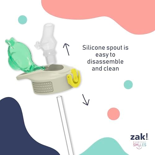 Zak Designs DreamWorks Gabby's Dollhouse Sage Kids Water Bottle For School or Travel, 16oz Durable Plastic Water Bottle With Straw and Leak-Proof, Pop-Up Spout Cover, 2-Pack Set (The Gabby Cats)