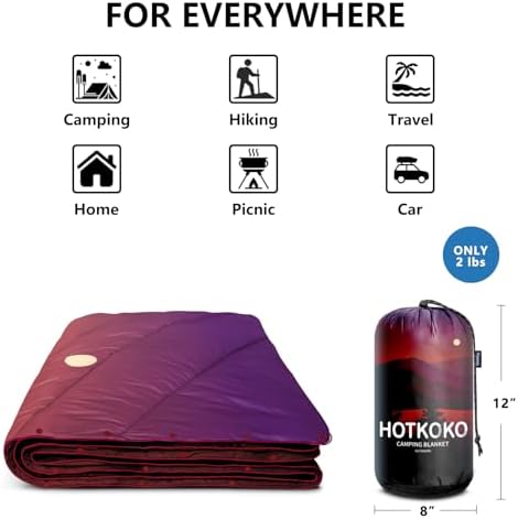 Camping Blanket,Lightweight Puffy Printed Camping Blanket Packable Outdoor Blanket for Camping,Traveling, Stadium, Hiking, Picnics