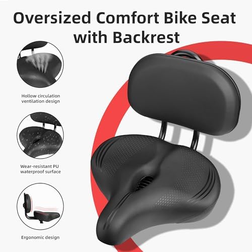 Oversized Bike Seat for Peloton Bike & Bike+, Comfort Seat Cushion Compatible with Peloton, Road or Exercise Bikes, Bicycle Wide Saddle Replacement for Men & Women, Accessories for Peloton