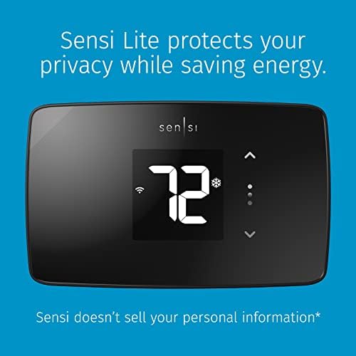 Sensi Lite Smart Thermostat, Data Privacy, Programmable, Wi-Fi, Easy DIY, Works With Alexa, Energy Star Certified, ST25, Most Systems C-Wire Not Required, Except On Heat/Cool Only and Heat Pump System